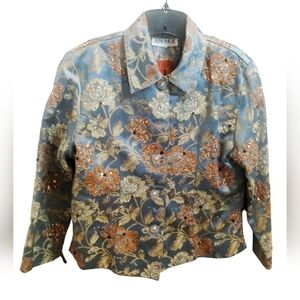 Vintage Anage Women's Tapestry Embellished Grannycore Old Money Blazer Size M